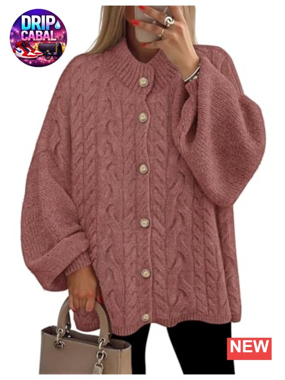 Oversized Chunky Knit Cardigan Sweater Women Open Front Cable Knit Long Sleeve